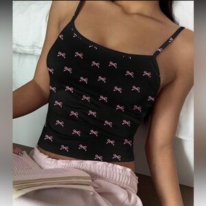 Women’s Tank Top with Pink Bow Pattern
